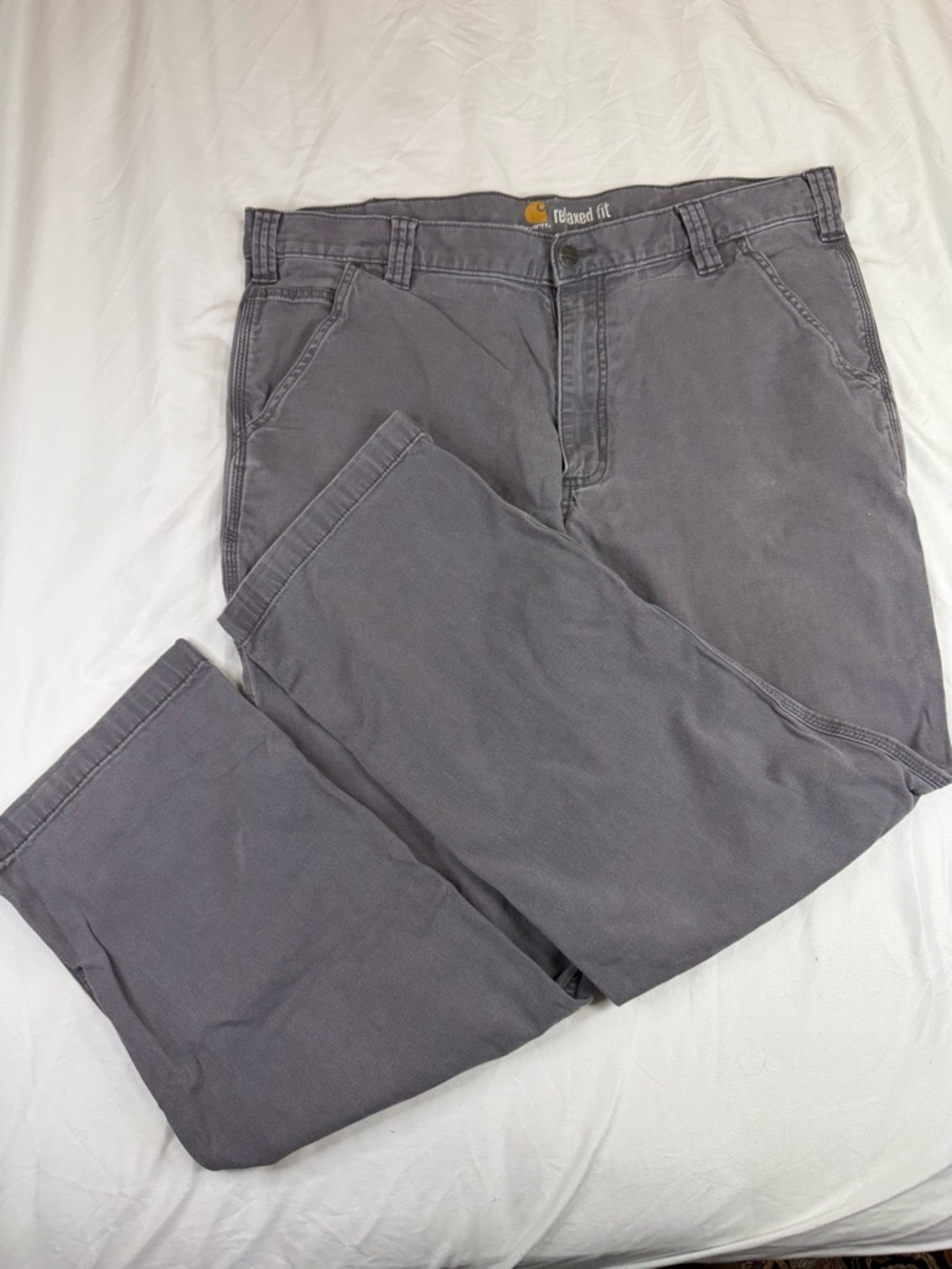 Carhartt Relaxed Fit Pants 38x30 Gray Workwear Straight Leg Mens